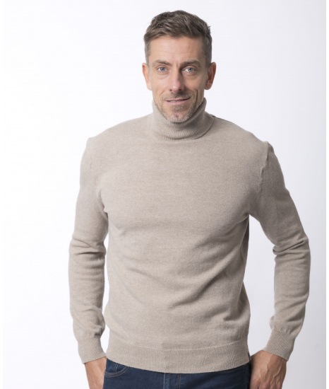 Pull col roulé homme Beige - Ugolin