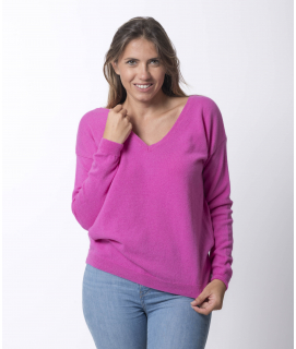 Pull décolleté 2 EN 1 Femme Rose - Manon