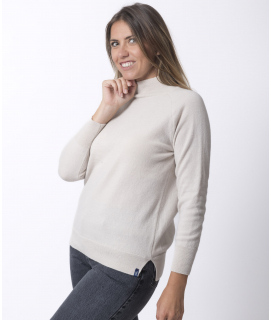 PULL COL MONTANT FEMME ECRU - BAPTISTINE